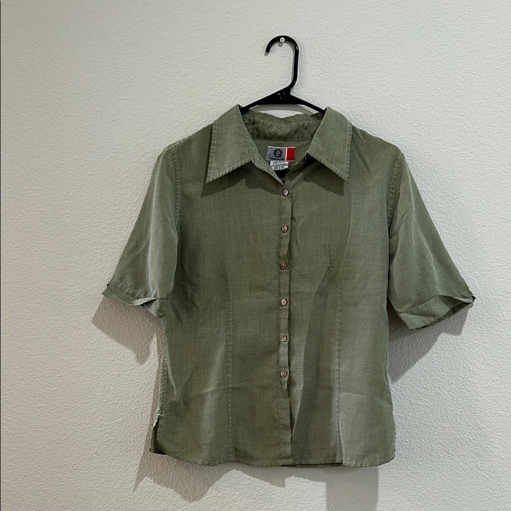 Green Button-Up Shirt